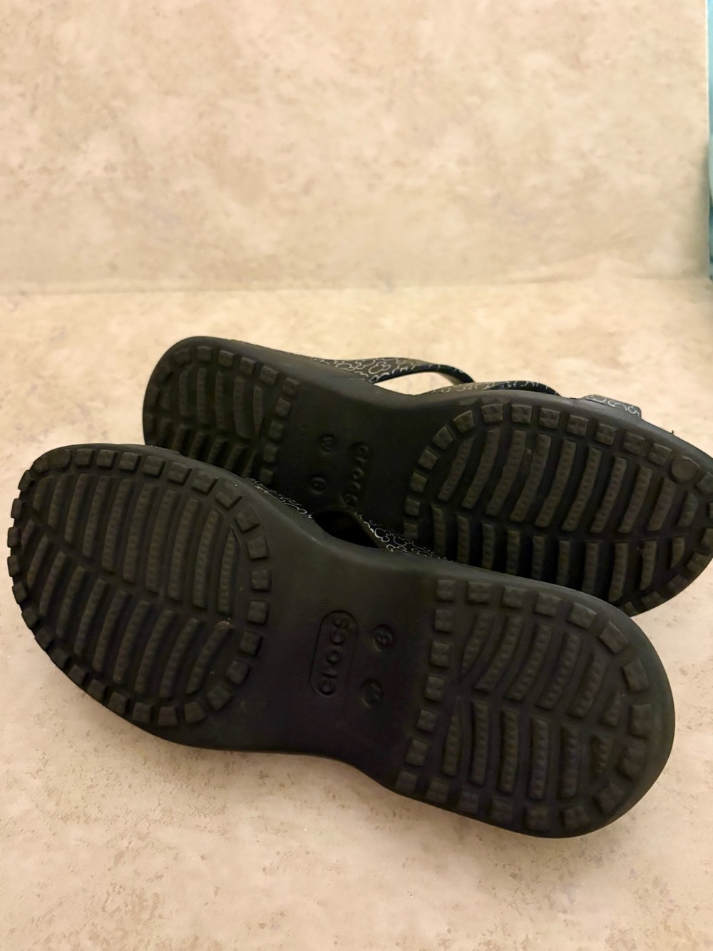 CROCS Women's Black Slide Sandals with Silver Mickey Pattern - Picture 4 of 4
